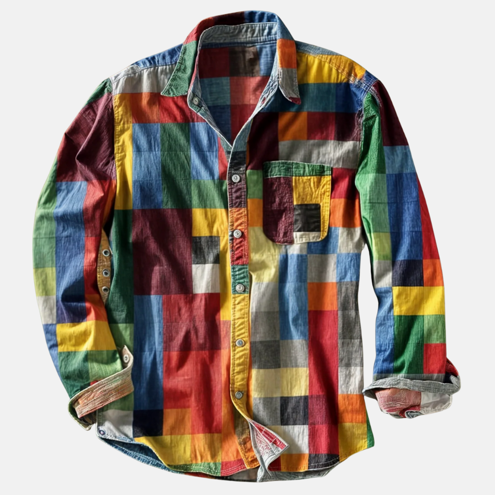 Mistrève | Chemise Patchwork Décontractée pour Homme