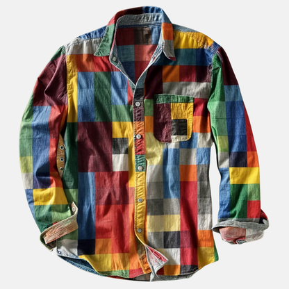 Mistrève | Chemise Patchwork Décontractée pour Homme