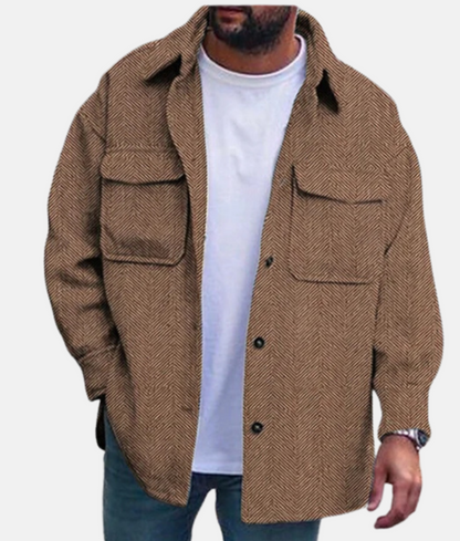 Mistrève | Surchemise Homme Boutonnée à Poches – Style Décontracté et Chaleur Moderne