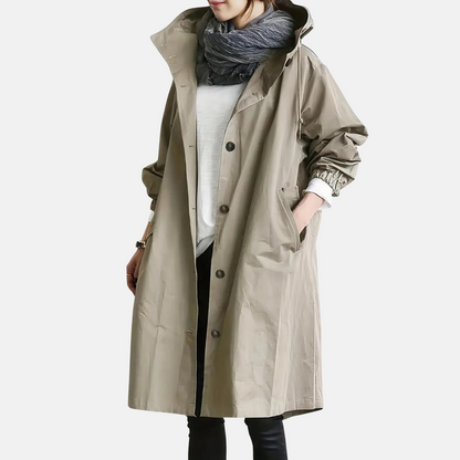 Mistrève | Trench Coat Femme avec Coupe-Vent – Élégance Légère & Protection Imperméable