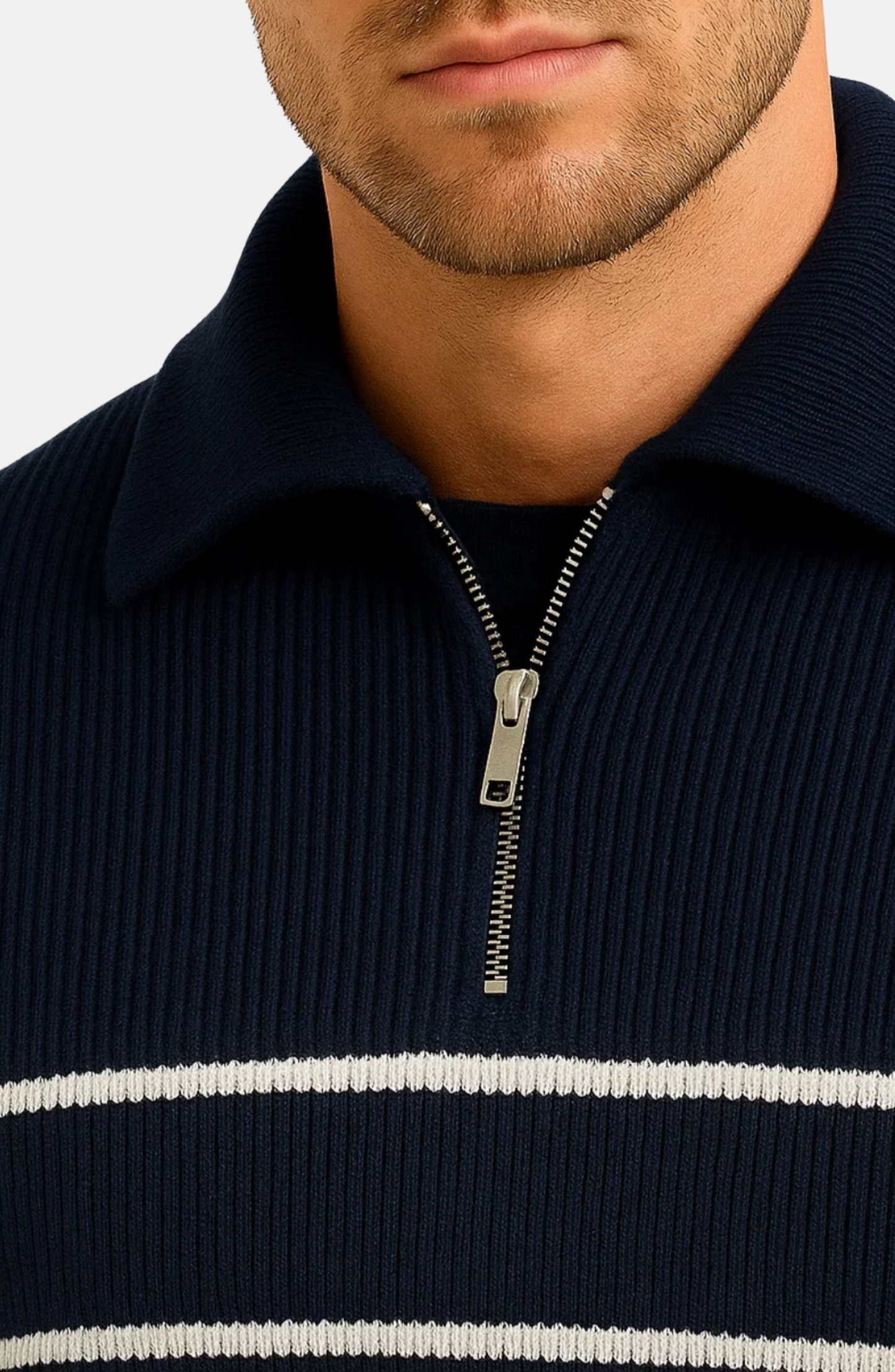 Mistrève | Pull Homme Rayé en Coton  – Élégance Décontractée & Confort Respirant