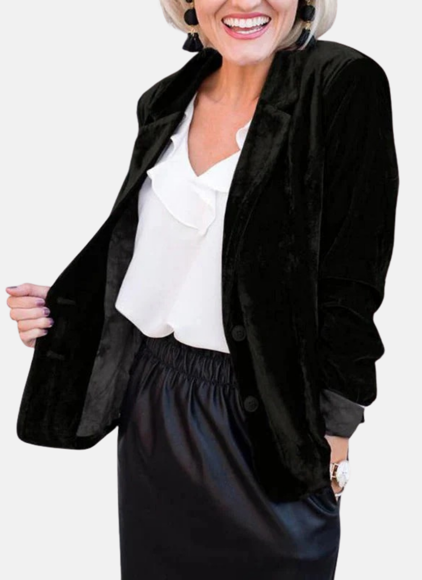 Mistrève | Blazer Cintré en Velours – Élégance Douce