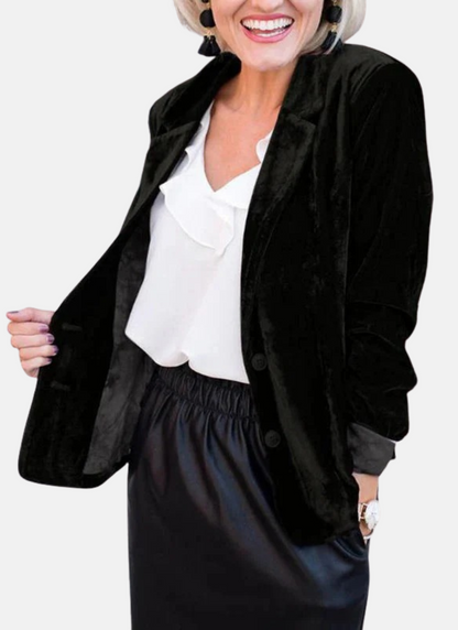 Mistrève | Blazer Cintré en Velours – Élégance Douce