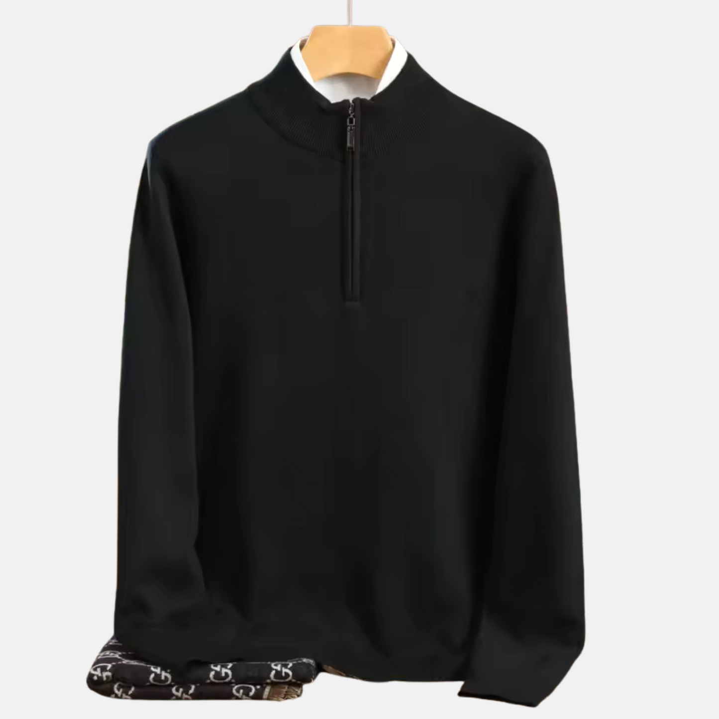 Mistrève | Pull Homme en Laine Mérinos – Demi-Col Zippé & Confort Business Décontracté