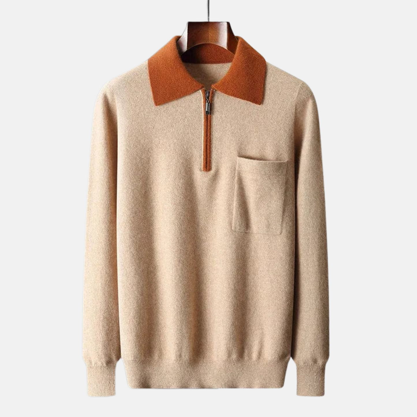Mistrève | Pull Zippé Élégant en Cachemire Homme – Modernité Subtile & Raffinement Intemporel