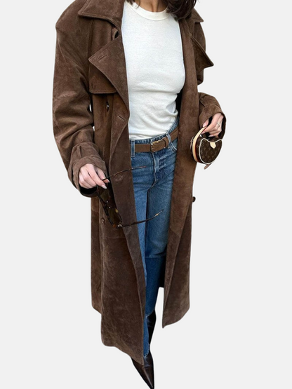 Mistrève | Trench Long Suédine  – Douceur Luxe et Élégance Contemporaine