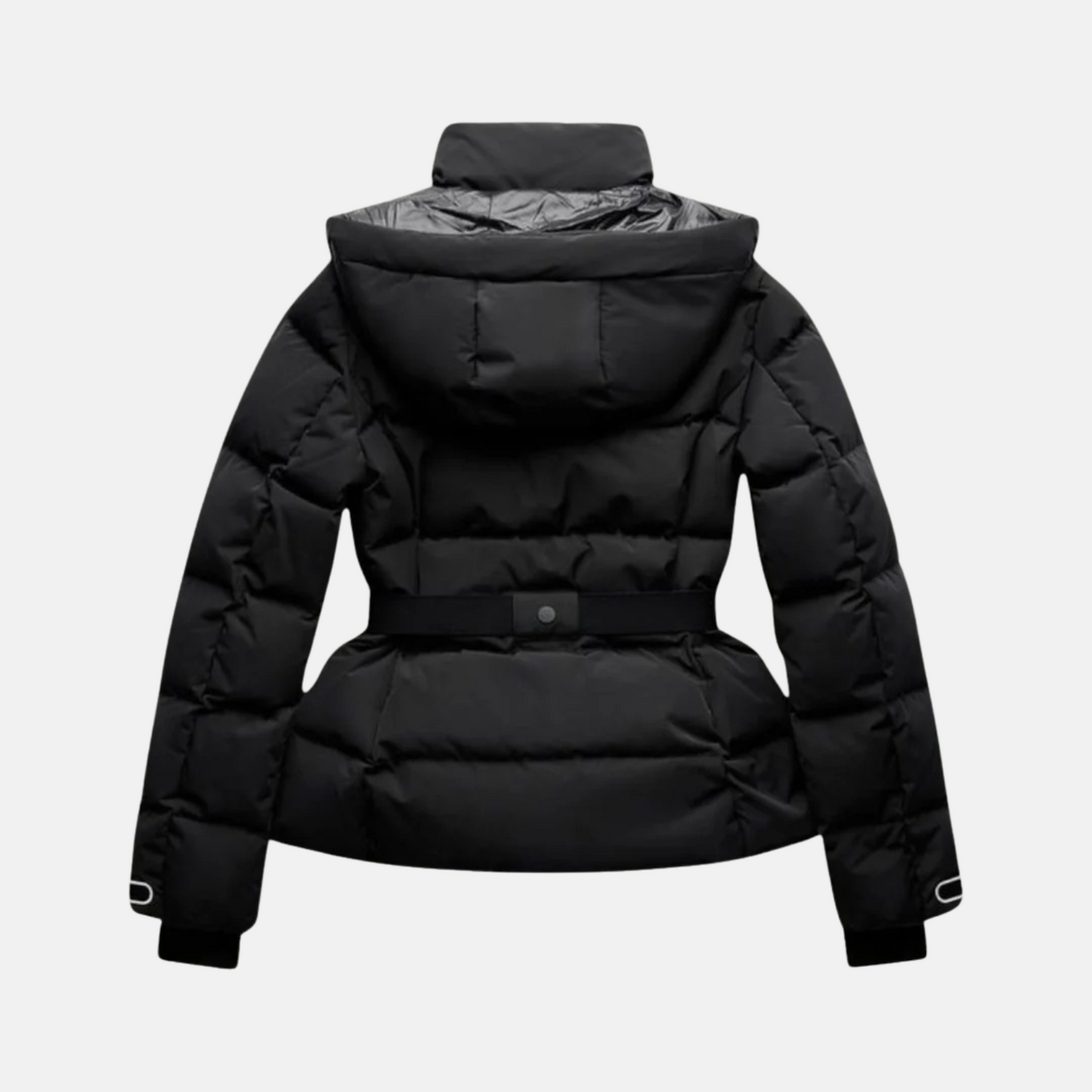 Mistrève | Manteau de ski ceinturé noir femme – Élégance et chaleur pour l’hiver