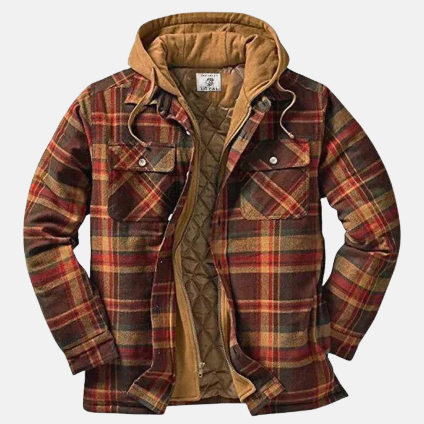 Mistrève | Veste Rétro en Flanelle Chaude avec Capuche – Style & Confort Extérieur