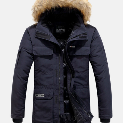 Mistrève | Manteau Homme à Capuche Fourrure – Chaleur Intense et Élégance Moderne