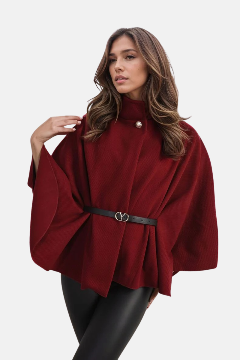 Mistrève | Manteau Femme – Col Haut Élégant & Ceinture Sophistiquée
