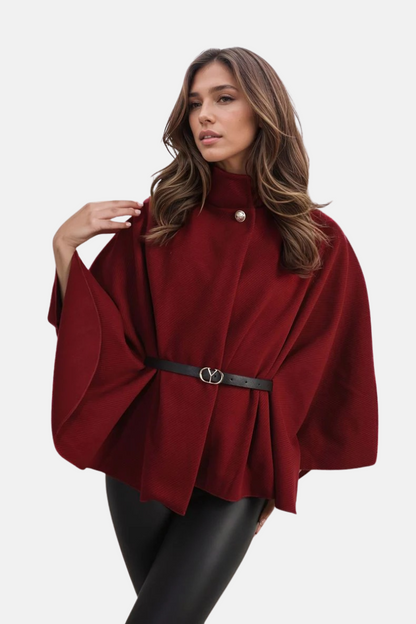 Mistrève | Manteau Femme – Col Haut Élégant & Ceinture Sophistiquée