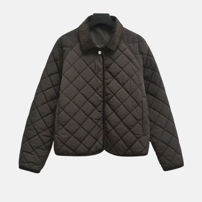 Mistrève | Veste Matelassée Femme à Motif Losange – Élégance Courte et Confort Automne-Hiver