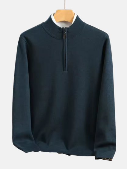 Mistrève | Pull Homme en Laine Mérinos – Demi-Col Zippé & Confort Business Décontracté