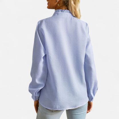 Mistrève | Blouse Femme avec Boutonnage et Volants – Grâce Intemporelle, Finesse Moderne