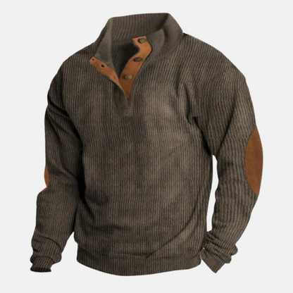 Mistrève | Pull en Maille Homme avec Coudières – Élégance Rustique et Confort Moderne