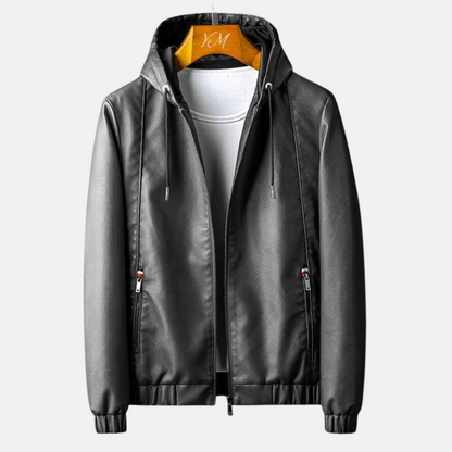 Mistrève | Veste Homme en Cuir à Capuche –  Élégance Moderne