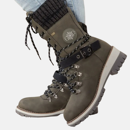 Mistrève | Bottes d’Hiver Femme à Lacets – Semelle Antidérapante
