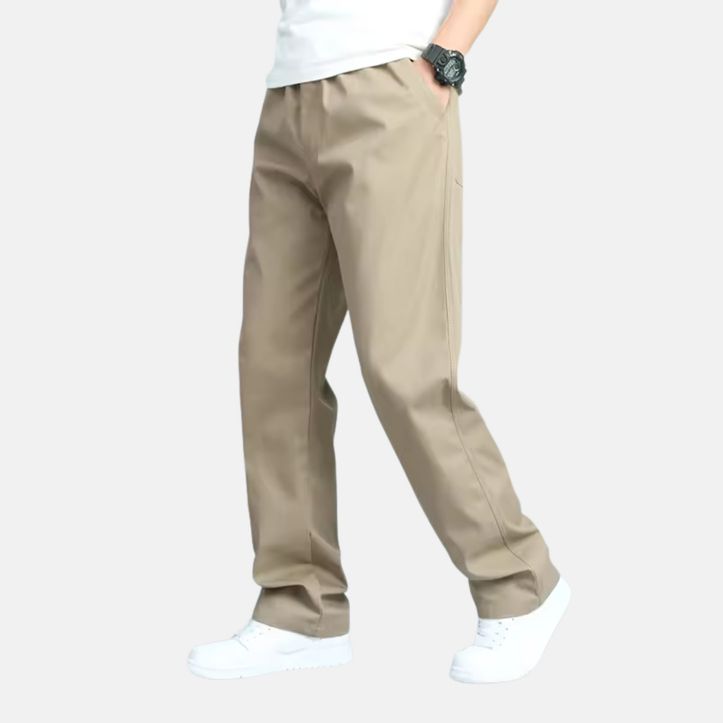 Mistrève | Pantalon Coton Homme Grande Taille – Coupe Droite & Poches Multiples