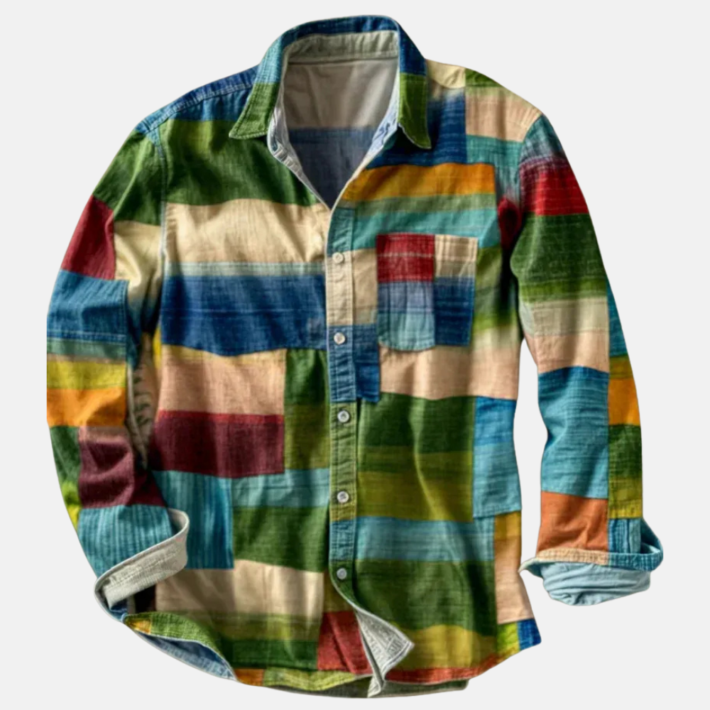 Mistrève | Chemise Patchwork Décontractée pour Homme