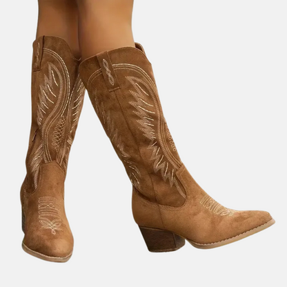 Mistrève | Bottes Western Femme Brodées – Esprit Sauvage et Élégance Affirmée