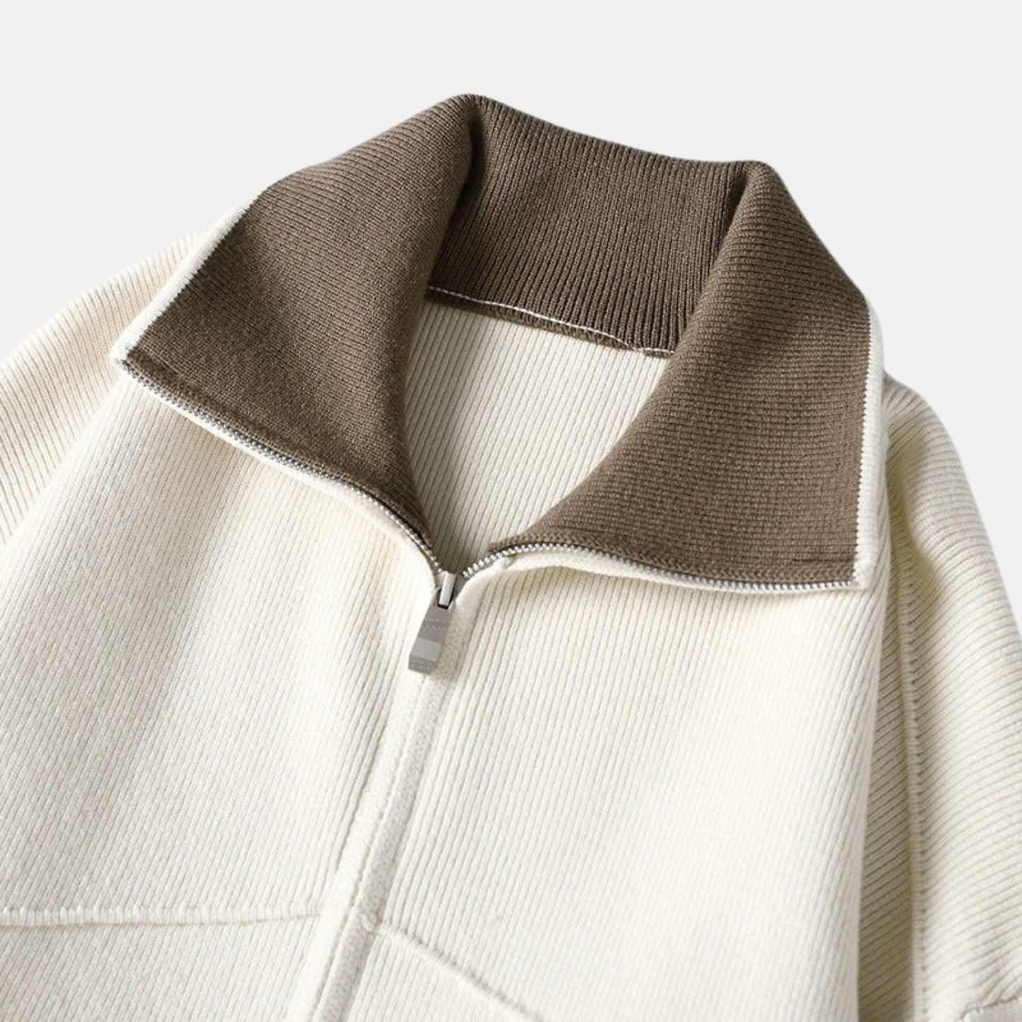 Mistrève | Pull à fermeture éclair pour homme avec col côtelé – Coupe décontractée et style polyvalent