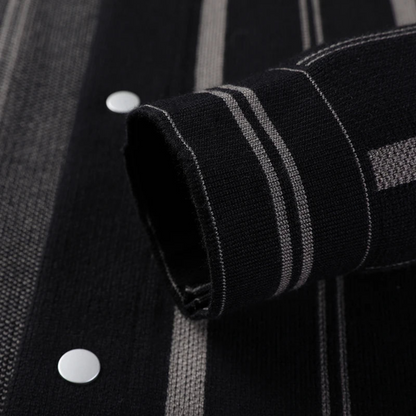 Mistrève | Cardigan Homme en Laine Premium – Élégance Rayée et Confort Intemporel