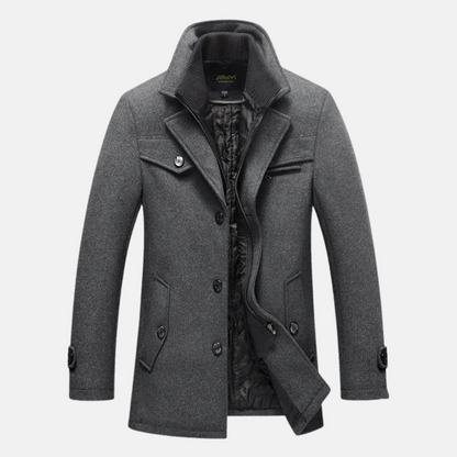 Mistrève | Manteau d'hiver long pour homme avec double fermeture éclair – Élégance au quotidien et confort intemporel