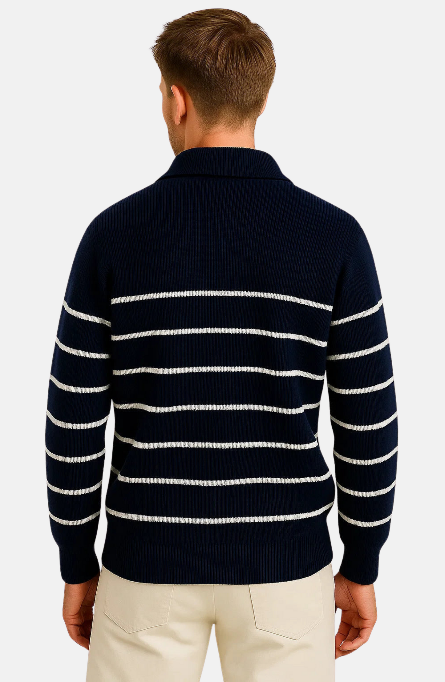 Mistrève | Pull Homme Rayé en Coton  – Élégance Décontractée & Confort Respirant