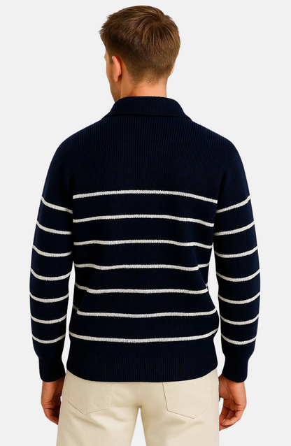 Mistrève | Pull Homme Rayé en Coton  – Élégance Décontractée & Confort Respirant