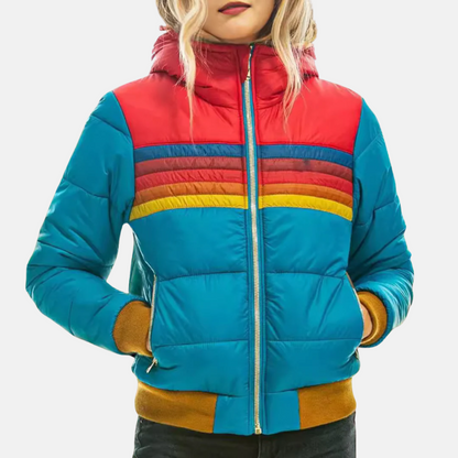Mistrève | Veste Matelassée Rétro  – Accents de Couleurs Audacieux et Style Authentique