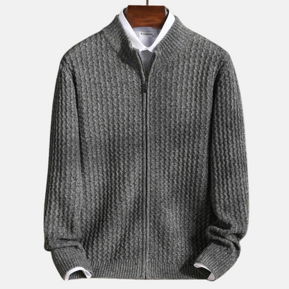 Mistrève | Gilet Zippé Homme en Laine Tricotée – Élégance Classique