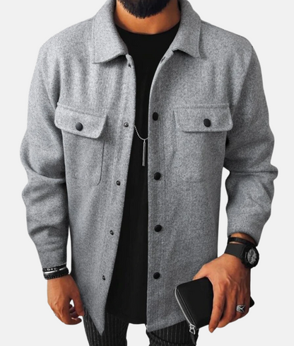 Mistrève | Surchemise Homme Boutonnée à Poches – Style Décontracté et Chaleur Moderne