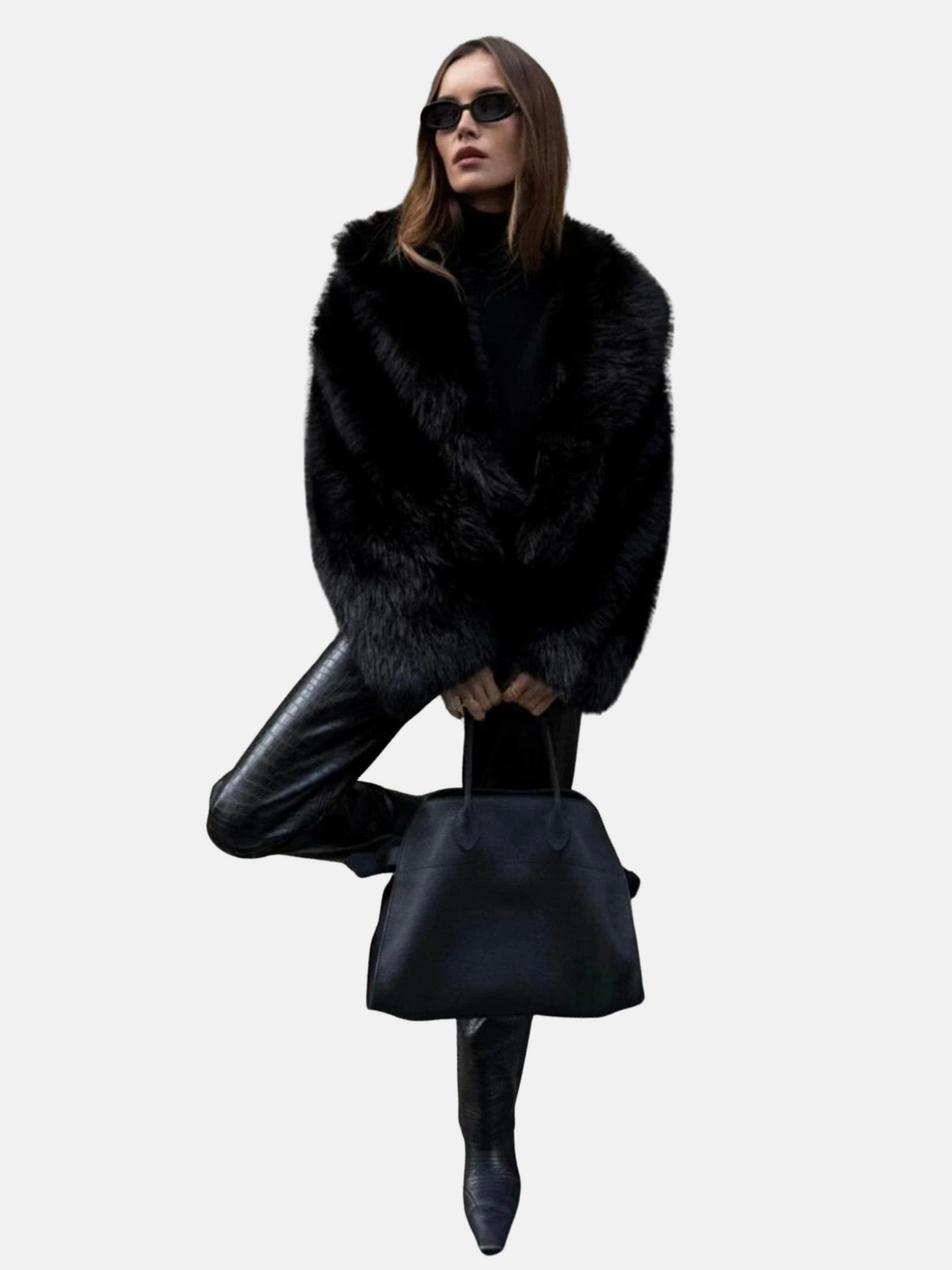Mistrève | Veste Noire Luxe en Fourrure –  Confort Hivernal