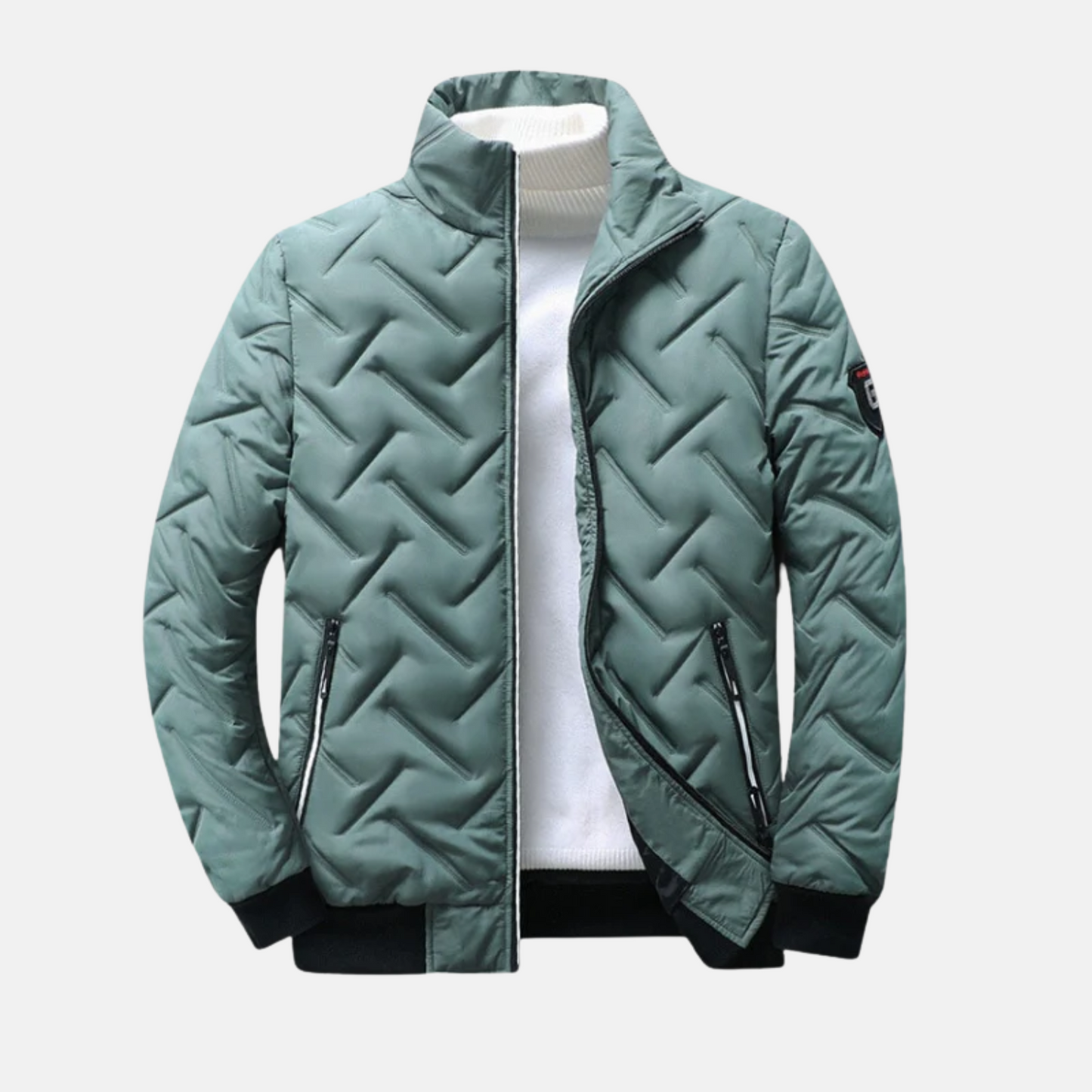 Mistrève | Blouson Matelassé Homme – Col Montant, Coupe Structurée & Poches Zippées