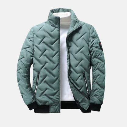 Mistrève | Blouson Matelassé Homme – Col Montant, Coupe Structurée & Poches Zippées