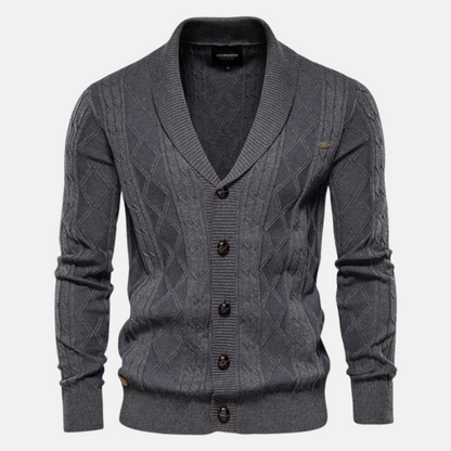 Mistrève | Cardigan Rétro 60’s en Maille Waffle – Style Intemporel et Confort