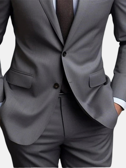Mistrève | Costume Homme Gris 2 Pièces – Élégance Intemporelle pour Occasions Spéciales