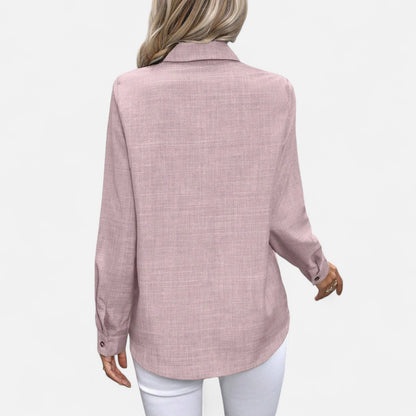 Mistrève | Chemise Femme Manche Longue à Col Revers – Casual Raffinée, Élégance Naturelle