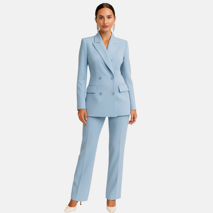 Mistrève | Ensemble Femme Blazer Double Boutonnage et Pantalon Large – Élégance Formelle et Allure Sophistiquée