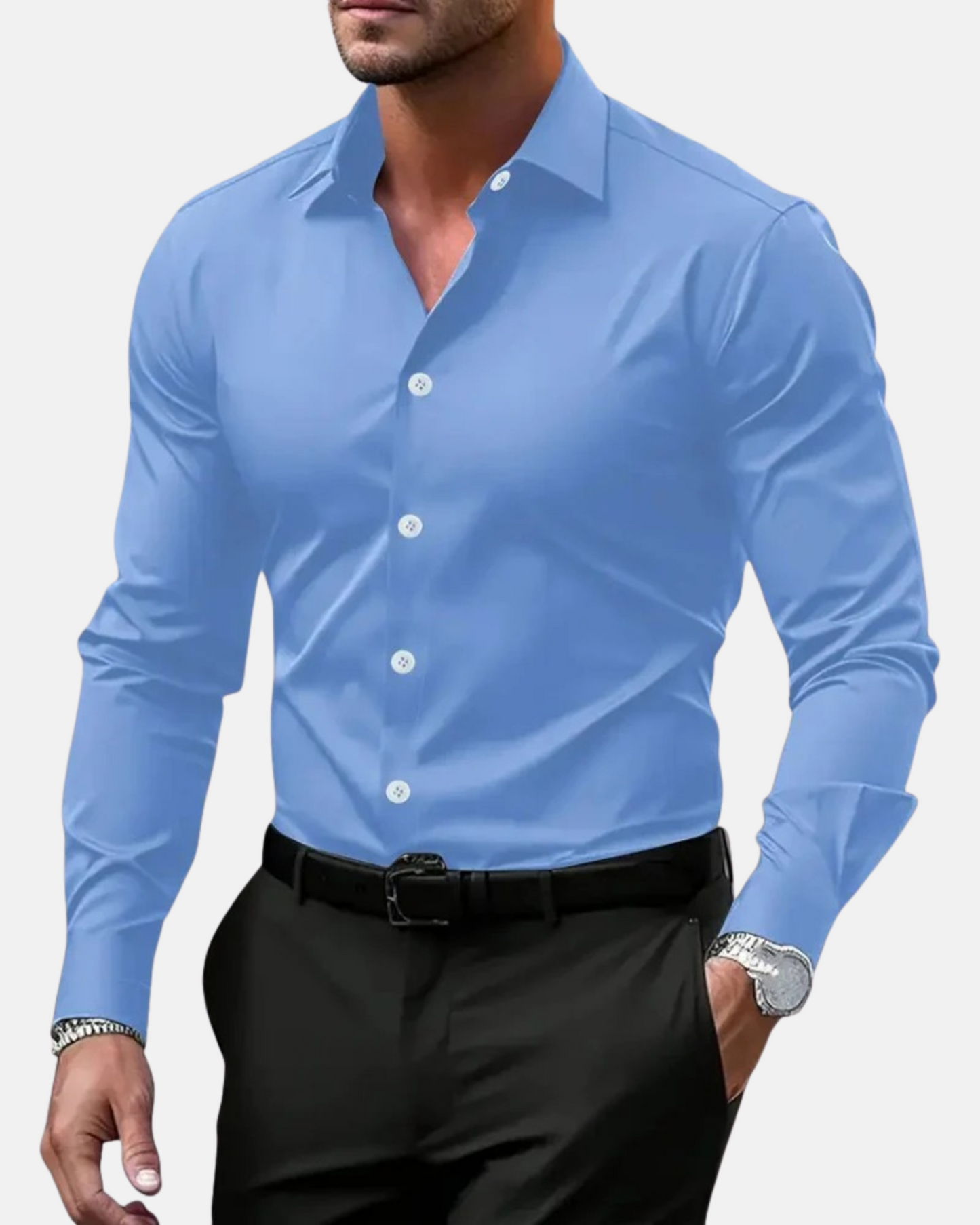Mistrève | Chemise Homme Slim Fit Manches Longues – Élégance Formelle et Confort Moderne