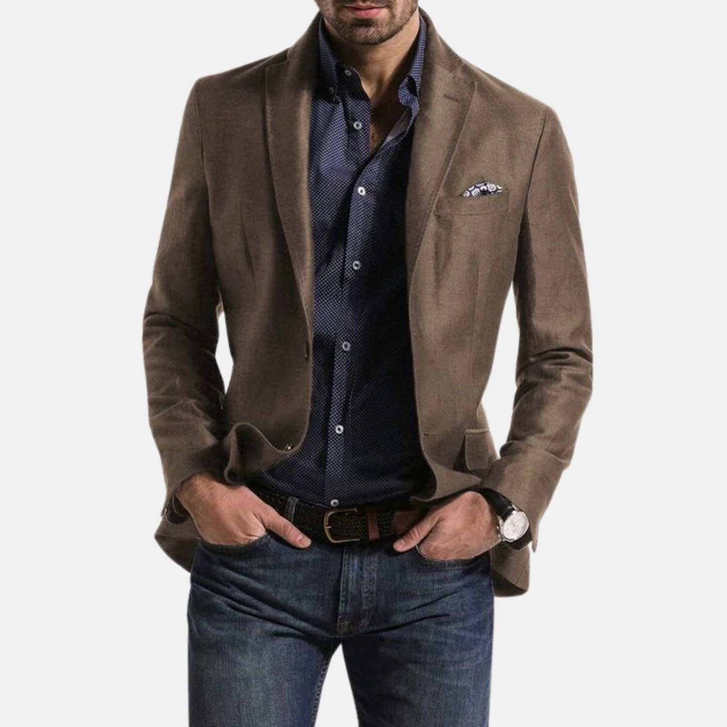 Mistrève | Blazer Homme Cintré à Revers Classiques – Élégance Moderne et Style Polyvalent
