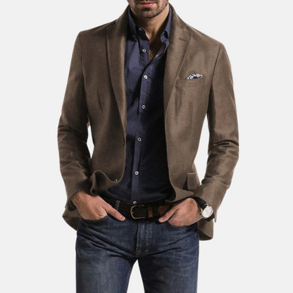 Mistrève | Blazer Homme Cintré à Revers Classiques – Élégance Moderne et Style Polyvalent
