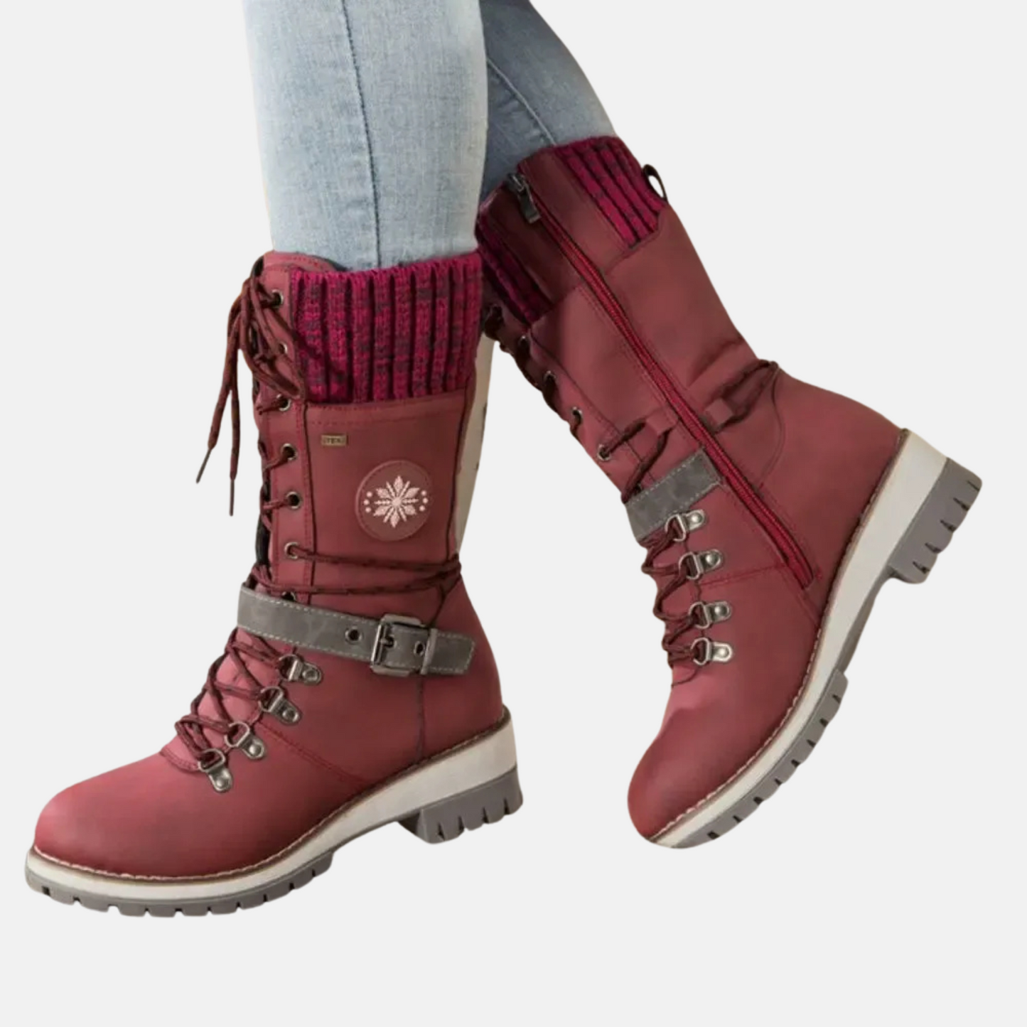 Mistrève | Bottes d’Hiver Femme à Lacets – Semelle Antidérapante