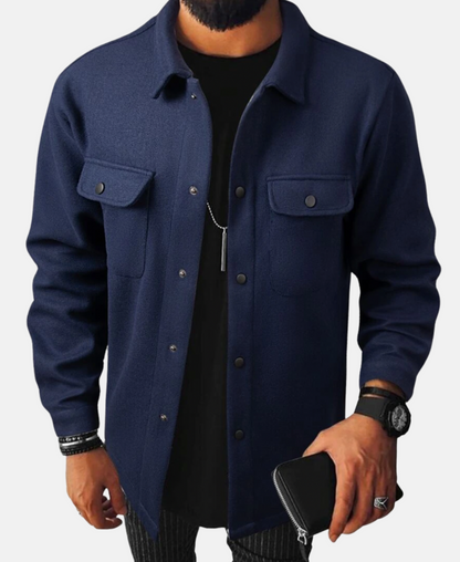 Mistrève | Surchemise Homme Boutonnée à Poches – Style Décontracté et Chaleur Moderne