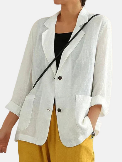 Mistrève | Blazer Femme Lin Décontracté – Élégance Naturelle & Confort Léger