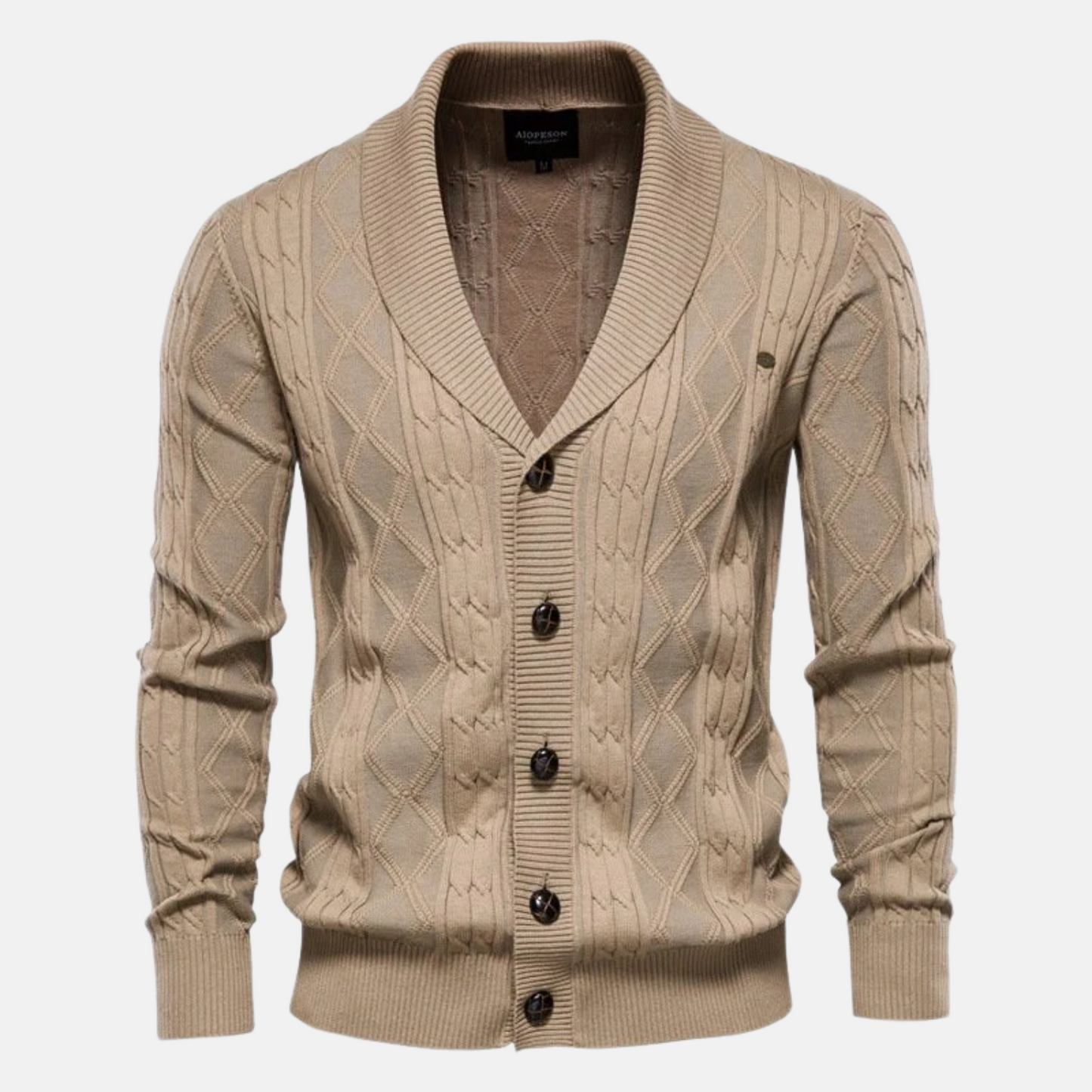 Mistrève | Cardigan Rétro 60’s en Maille Waffle – Style Intemporel et Confort