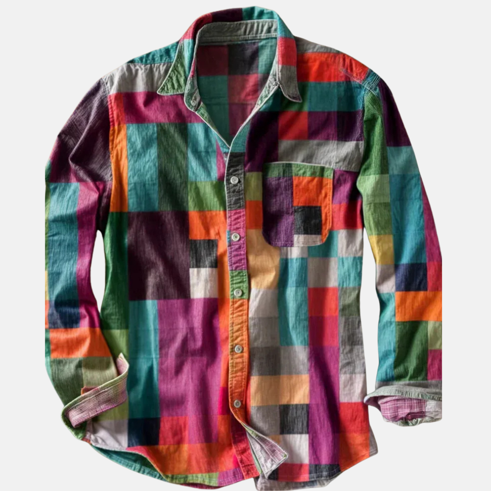 Mistrève | Chemise Patchwork Décontractée pour Homme