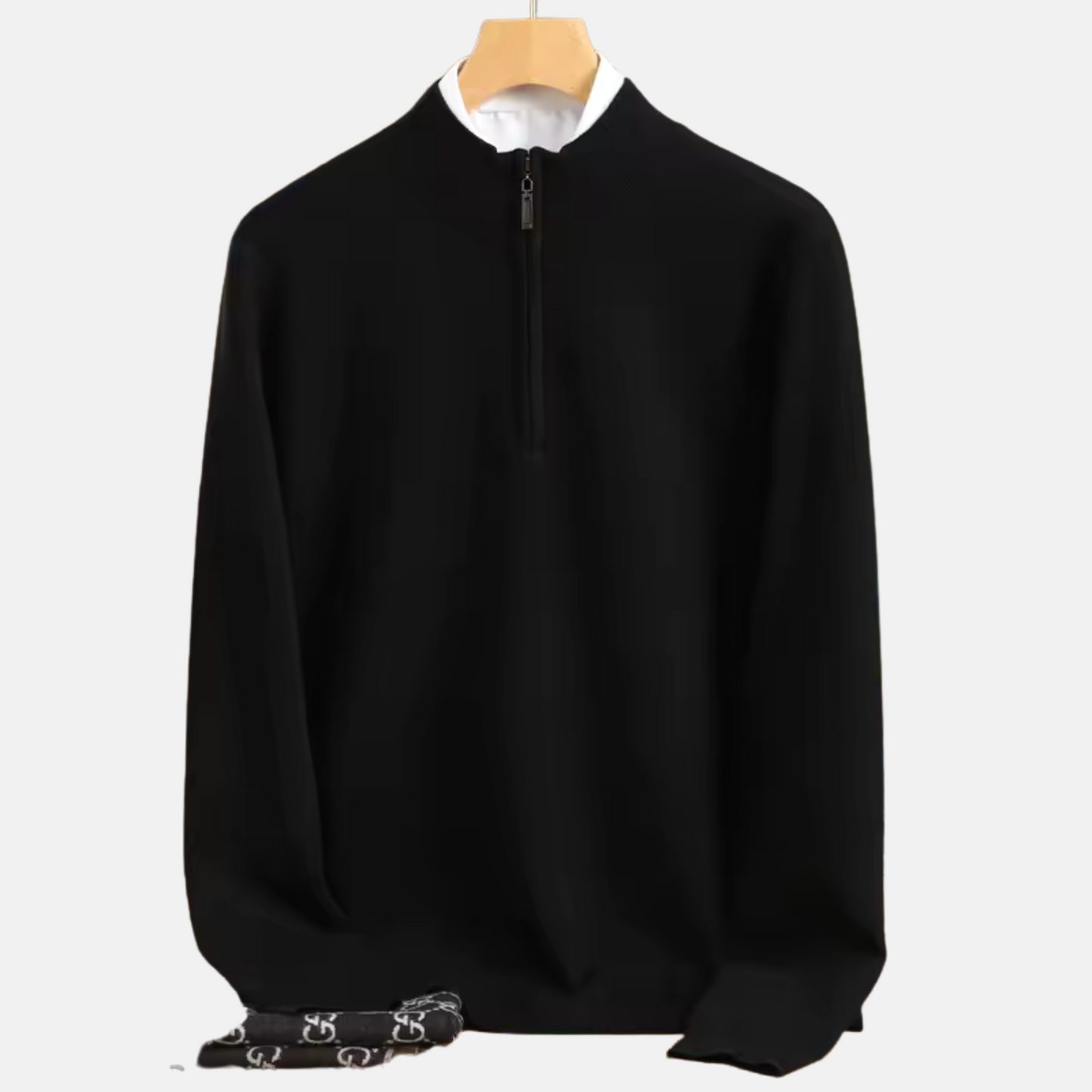 Mistrève | Pull Homme en Laine Mérinos – Demi-Col Zippé & Confort Business Décontracté