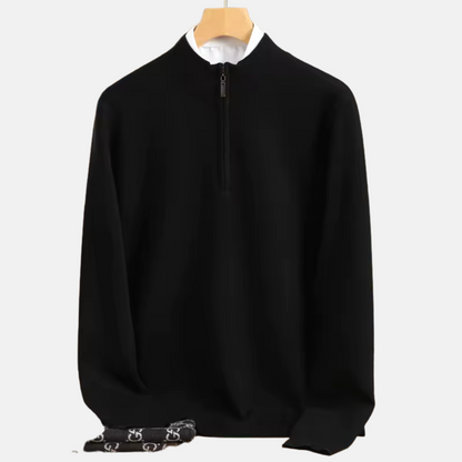 Mistrève | Pull Homme en Laine Mérinos – Demi-Col Zippé & Confort Business Décontracté