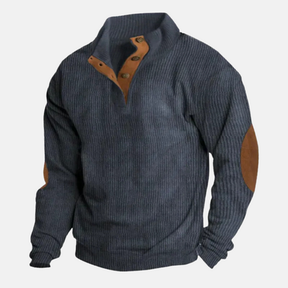 Mistrève | Pull en Maille Homme avec Coudières – Élégance Rustique et Confort Moderne